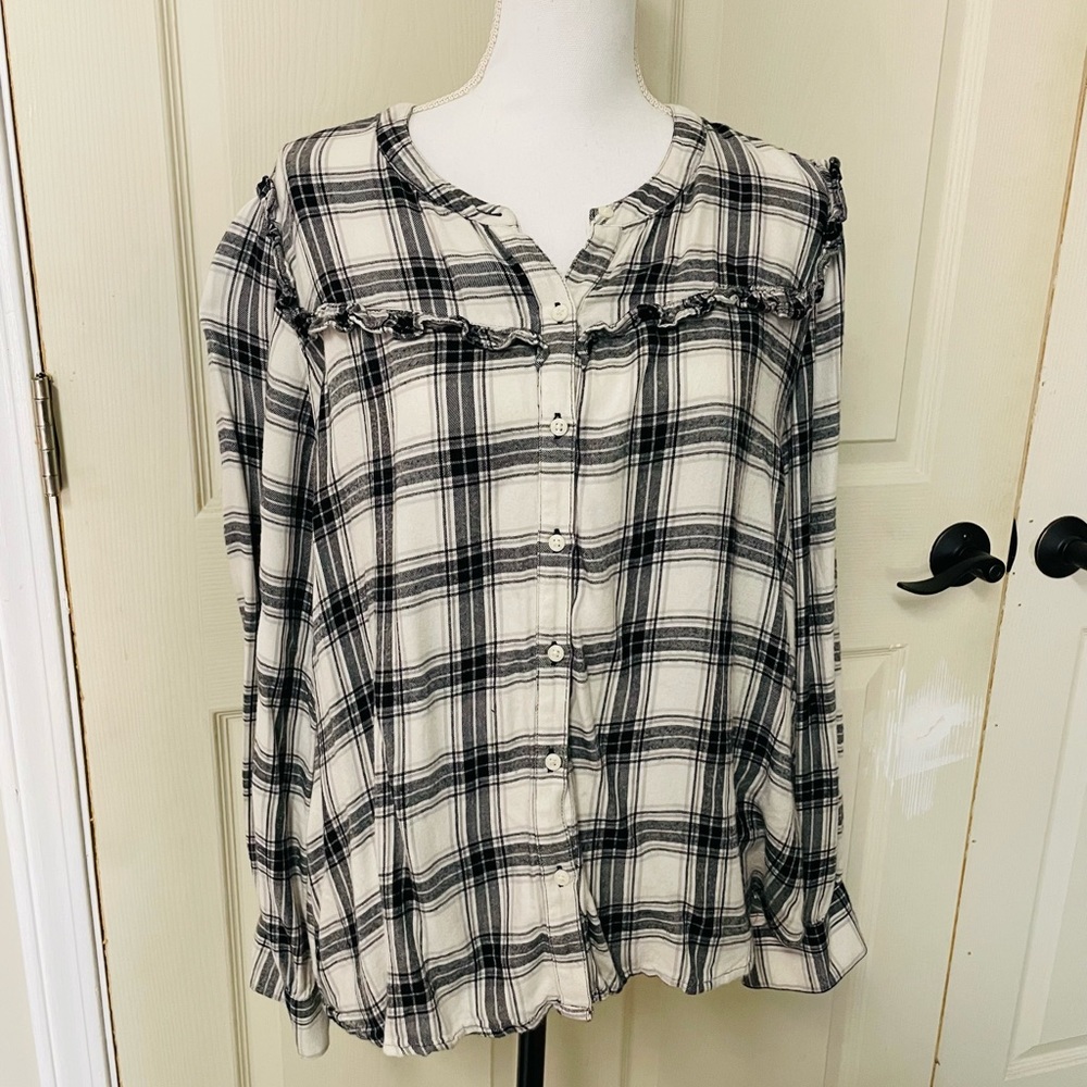 Plaid Old Navy Button Up Top